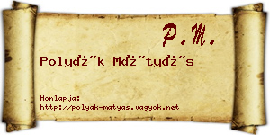 Polyák Mátyás névjegykártya