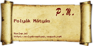 Polyák Mátyás névjegykártya